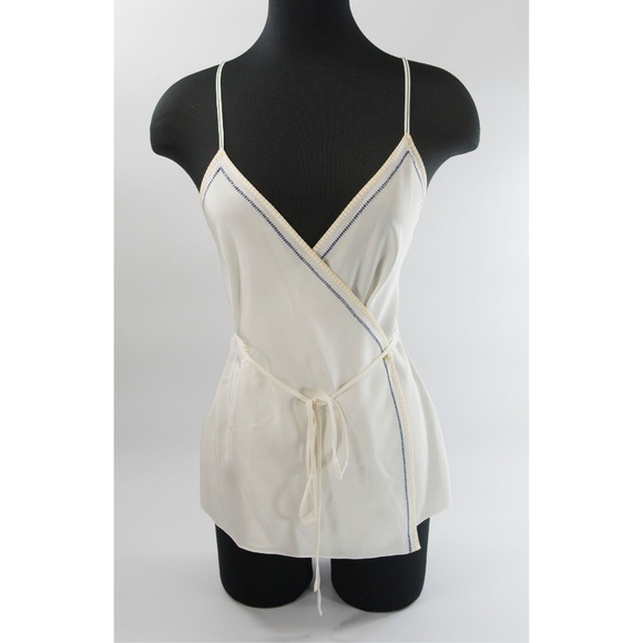 Rag & Bone Chalk Cream Silk Lina Wrap Cami Tank 4 - Picture 3 of 7